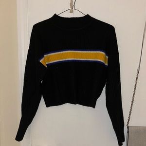 Black striped sweater. Size small